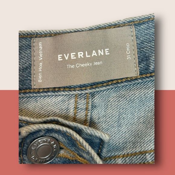 👖 EVERLANE THE CHEEKY JEAN SKY BLUE 31" SHORT BUTTON FLY - Picture 5 of 6